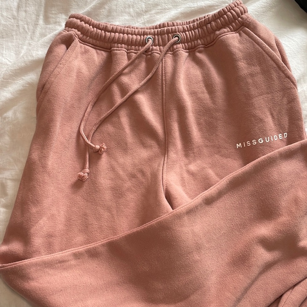 used miss guided pink joggers size US 4
